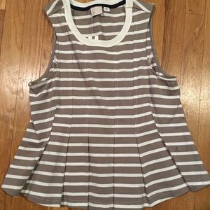 NWT Anthropologie Blouse peplum stripe medium